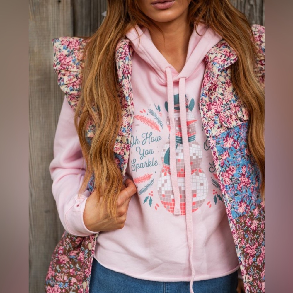Oh how you sparkle cropped hoodie